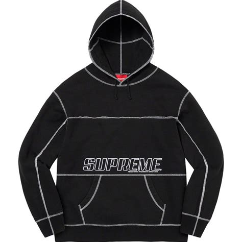 supreme stitched hoodie|authentic supreme hoodie black.